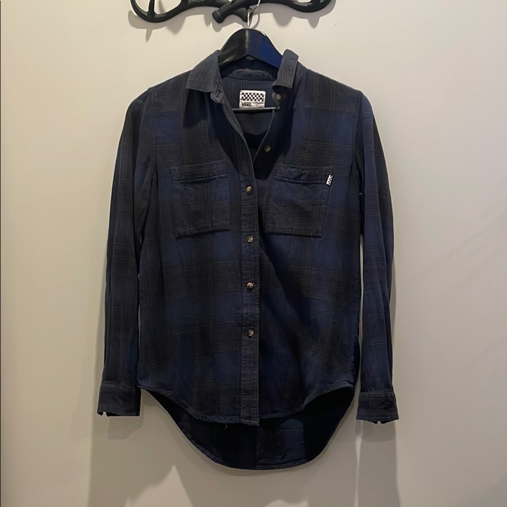 Vans Blue Plaid Flannel Button-Up Shirt